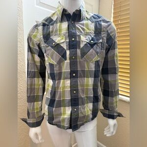 Hollister Plaid Button-Up Shirt with Logo